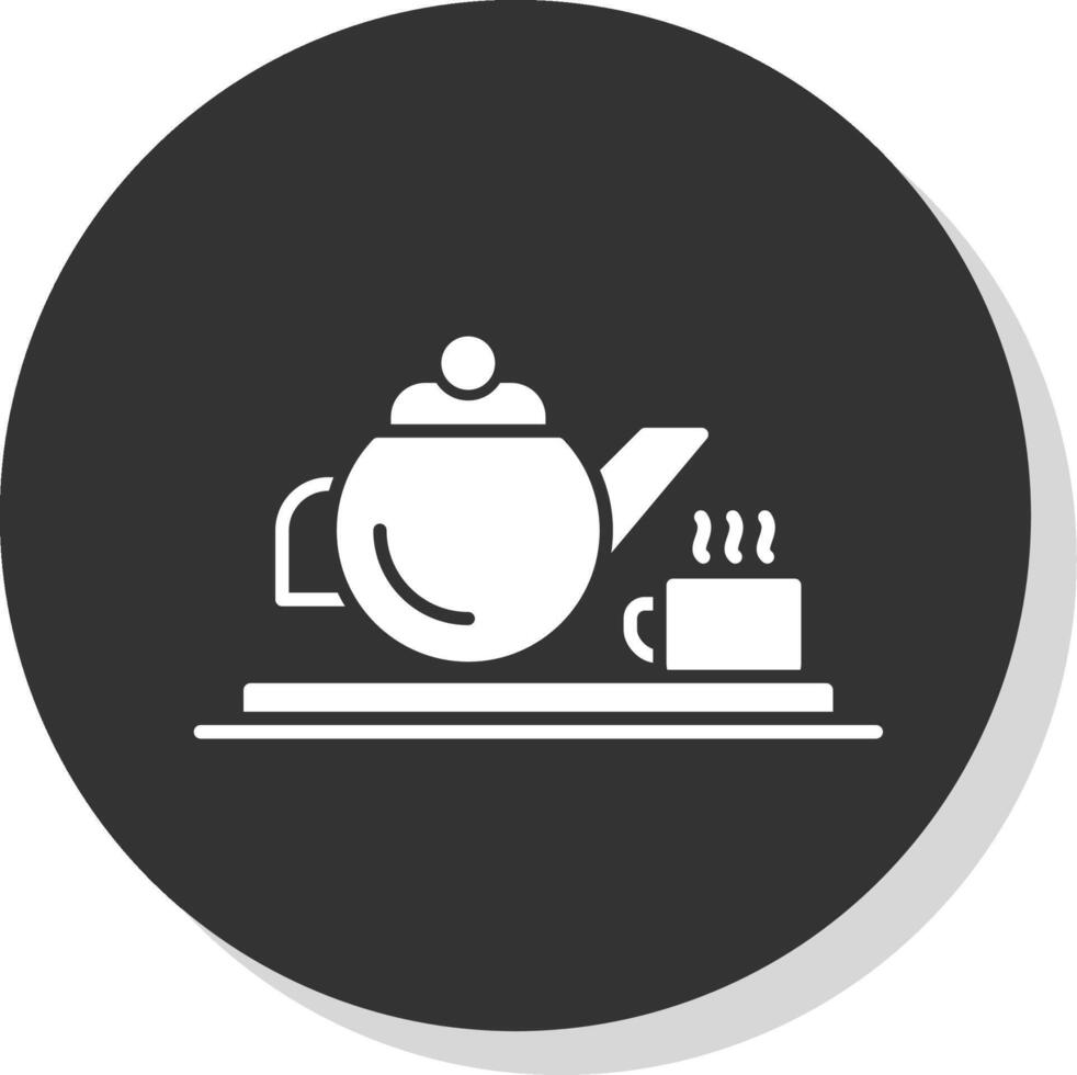 Teapot Glyph Grey Circle Icon vector