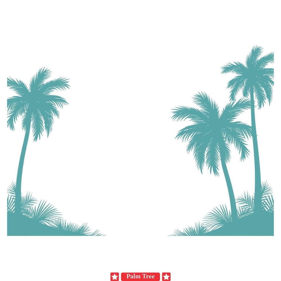 Coastal Serenity Palm Tree Silhouette Designs for a Soothing and Inviting Atmosphere. vector