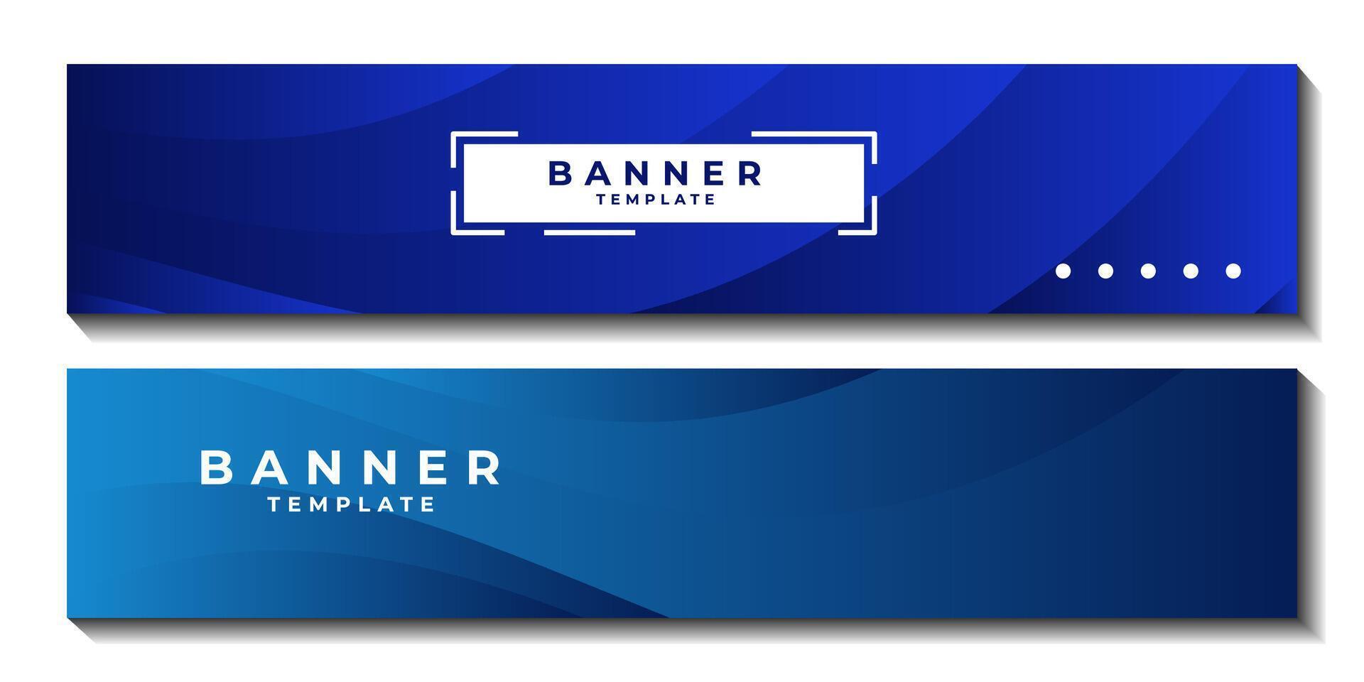 set of banner with abstract blue contrast gradient background elegant for template business vector
