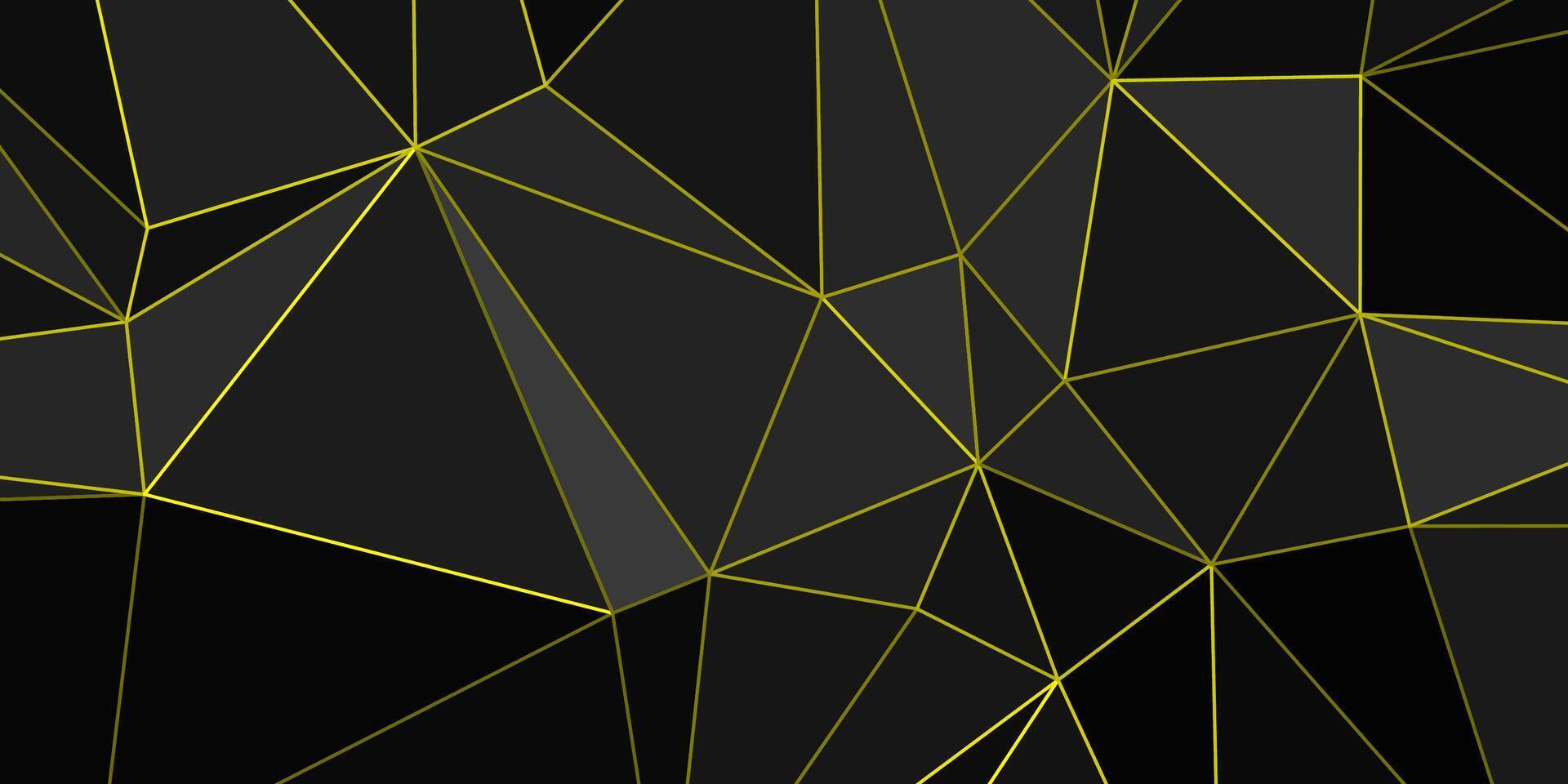 abstract dark grey background with triangles and glowing lines vector
