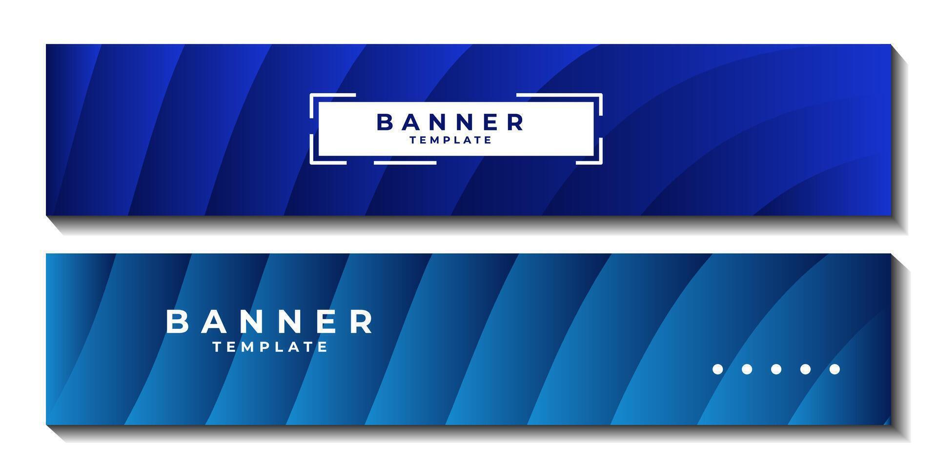 set of banner with abstract blue contrast gradient background elegant for template business vector