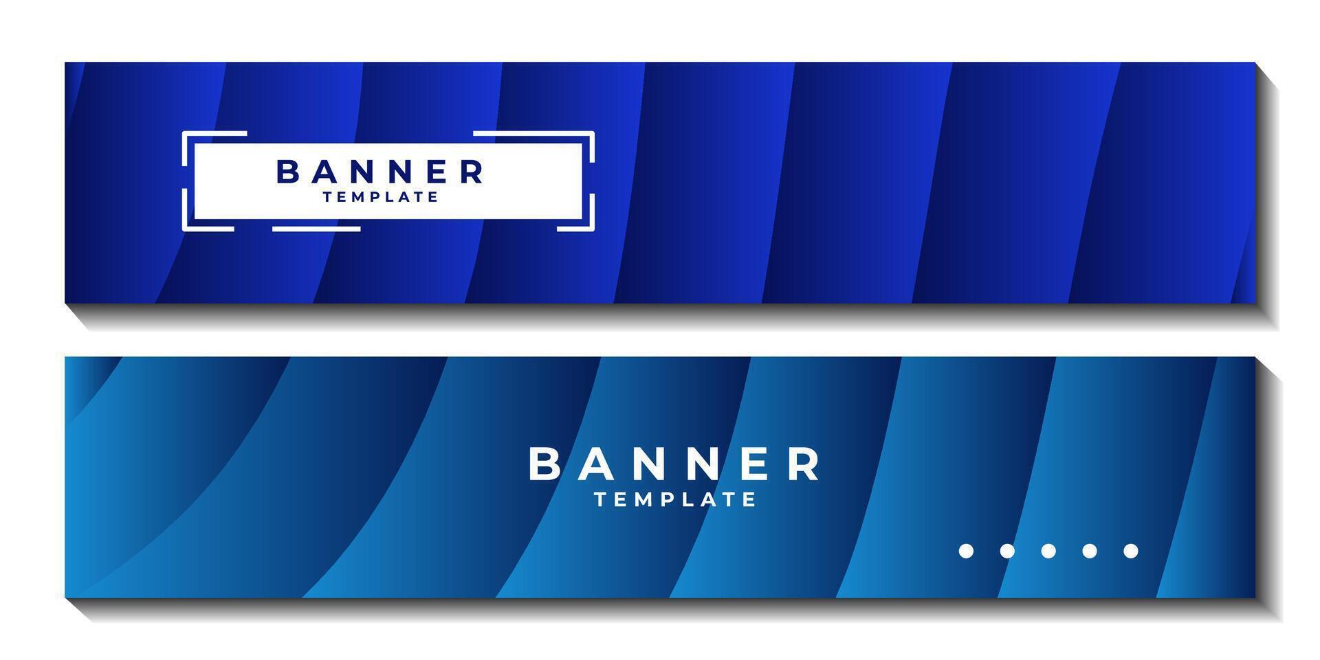 set of banner with abstract blue contrast gradient background elegant for template business vector