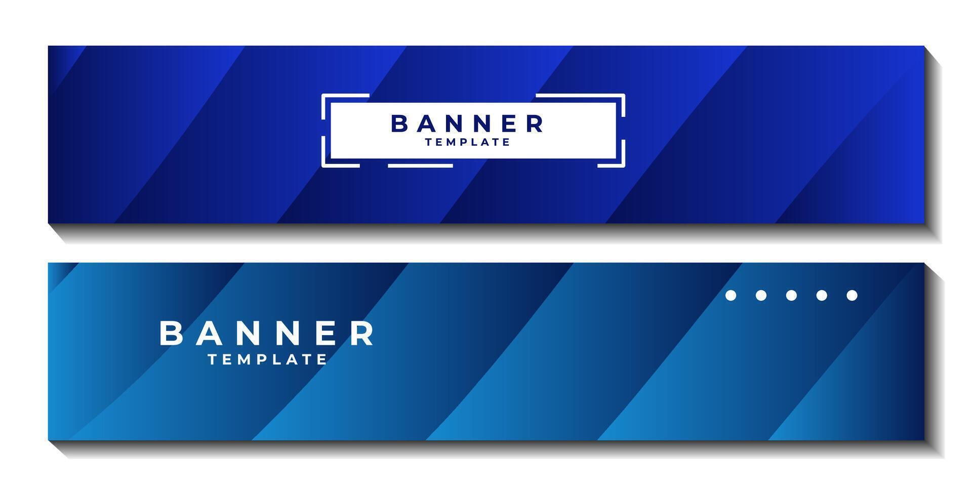 set of banner with abstract blue contrast gradient background elegant for template business vector