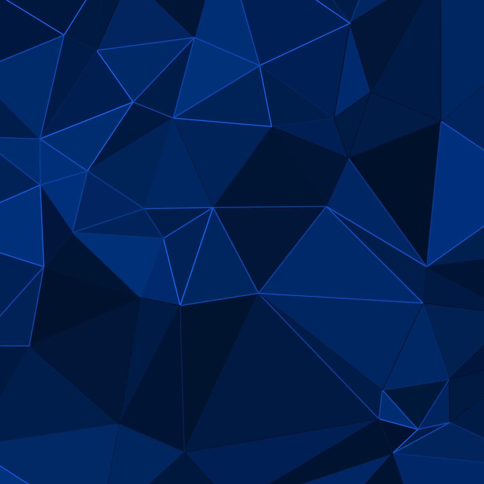 abstract blue background with triangles and glowing lines vector
