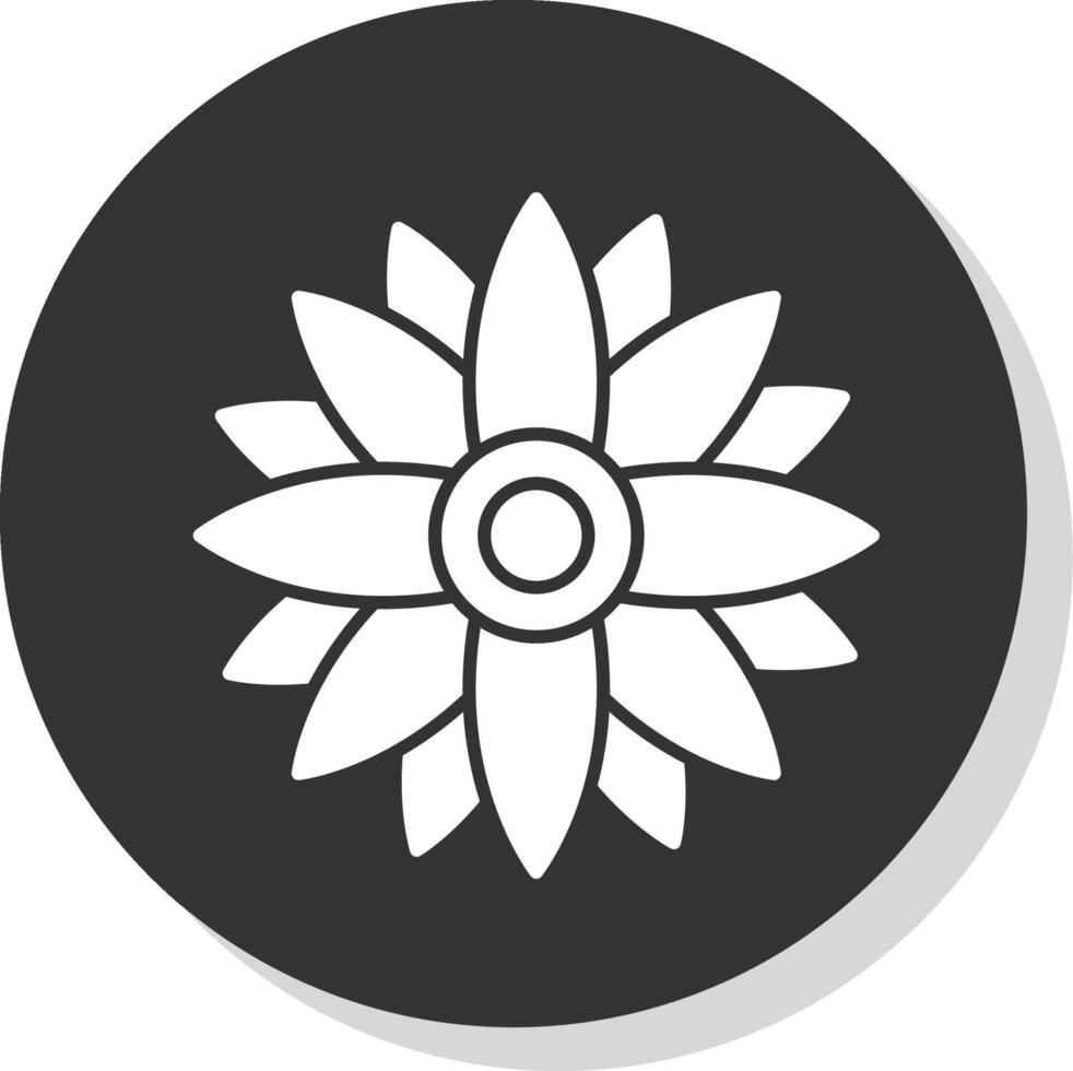 Sunflower Glyph Grey Circle Icon vector