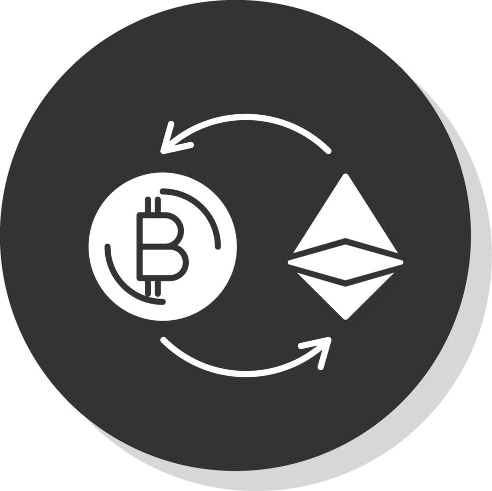 Ethereum Glyph Grey Circle Icon vector