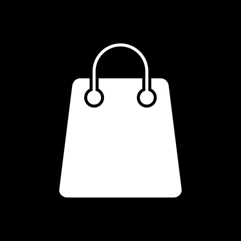 Shopping Bag Glyph Inverted Icon vector