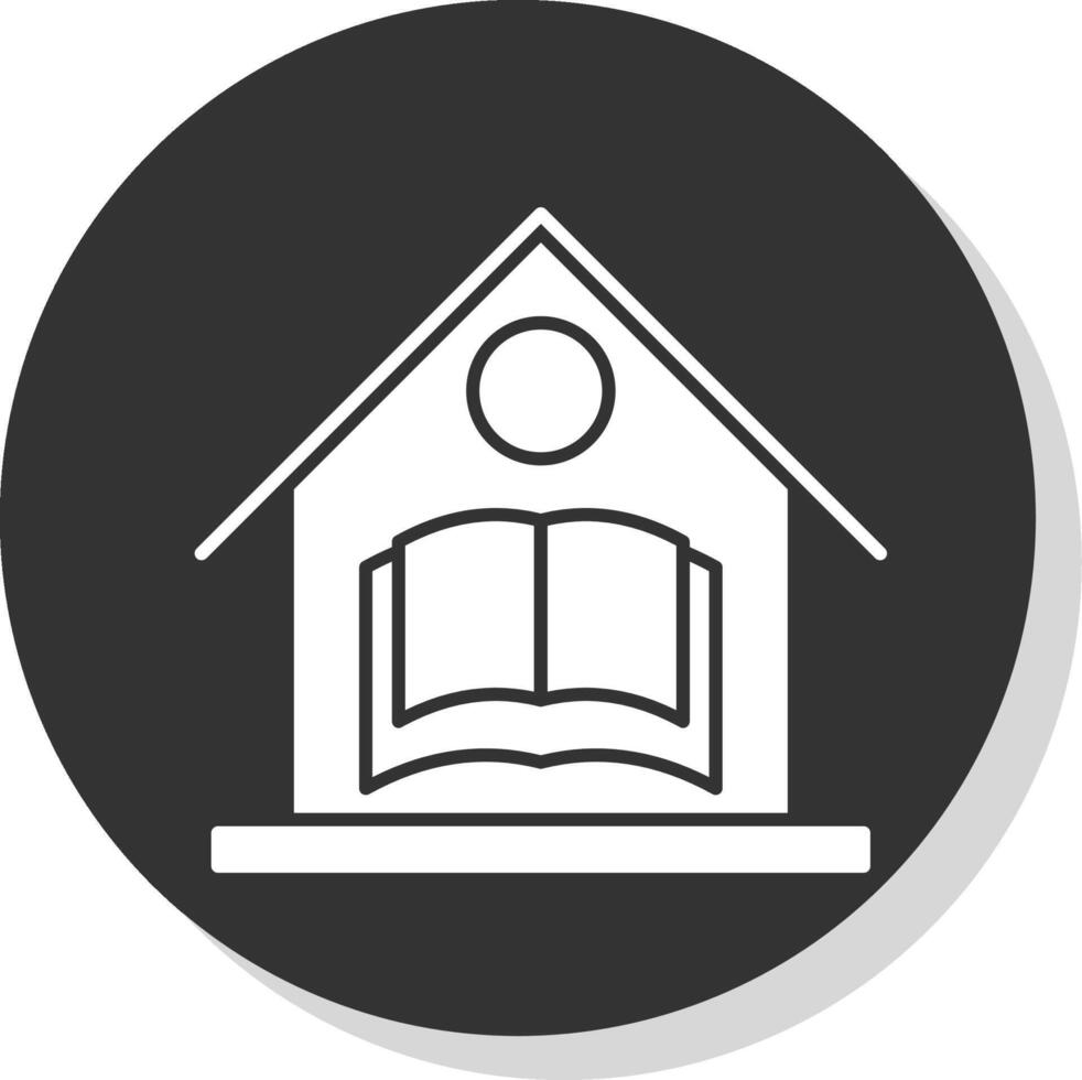 Home School Glyph Grey Circle Icon vector