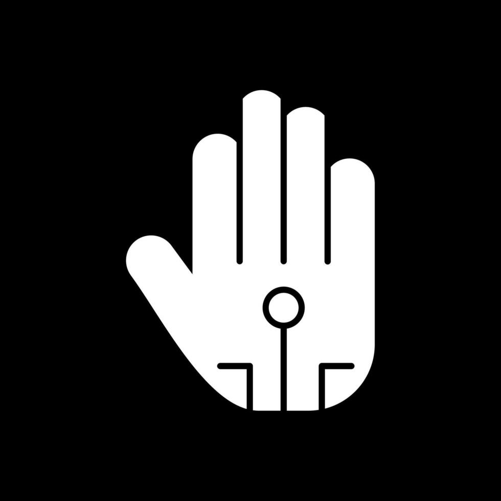 Wired Glove Glyph Inverted Icon vector