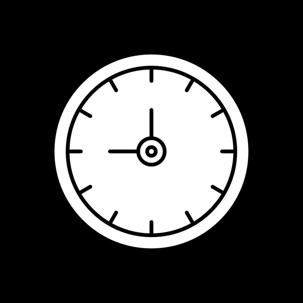 Clock Glyph Inverted Icon vector