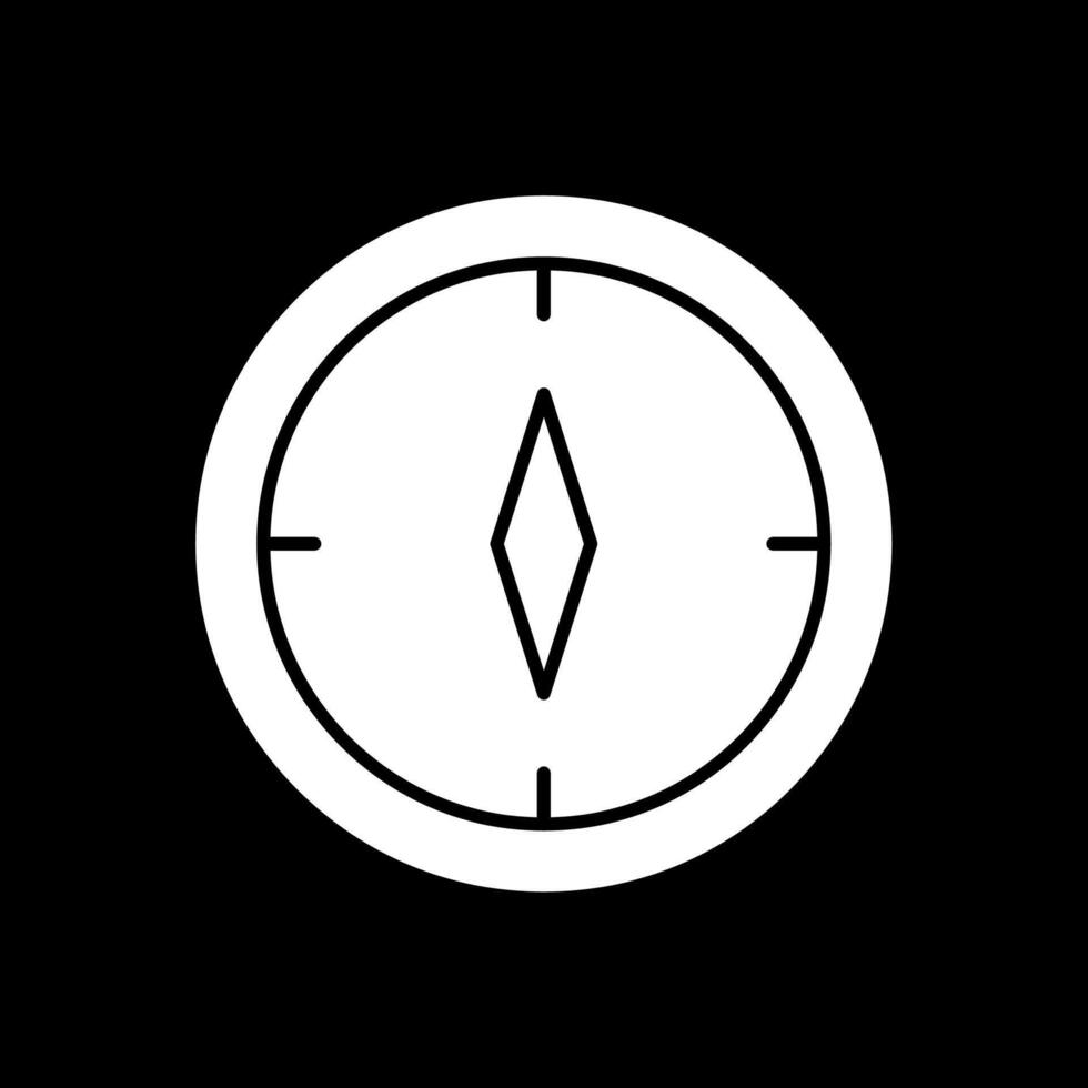 Compass Glyph Inverted Icon vector