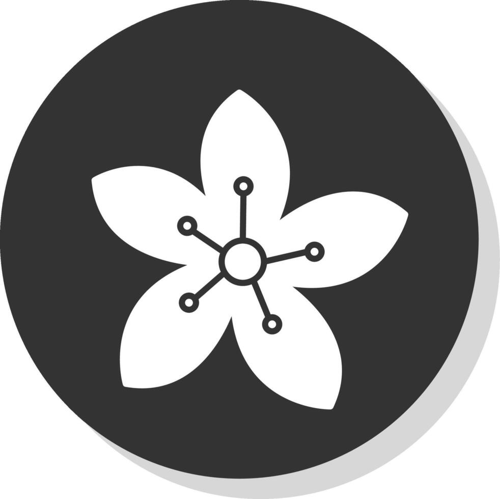 Poppy Glyph Grey Circle Icon vector