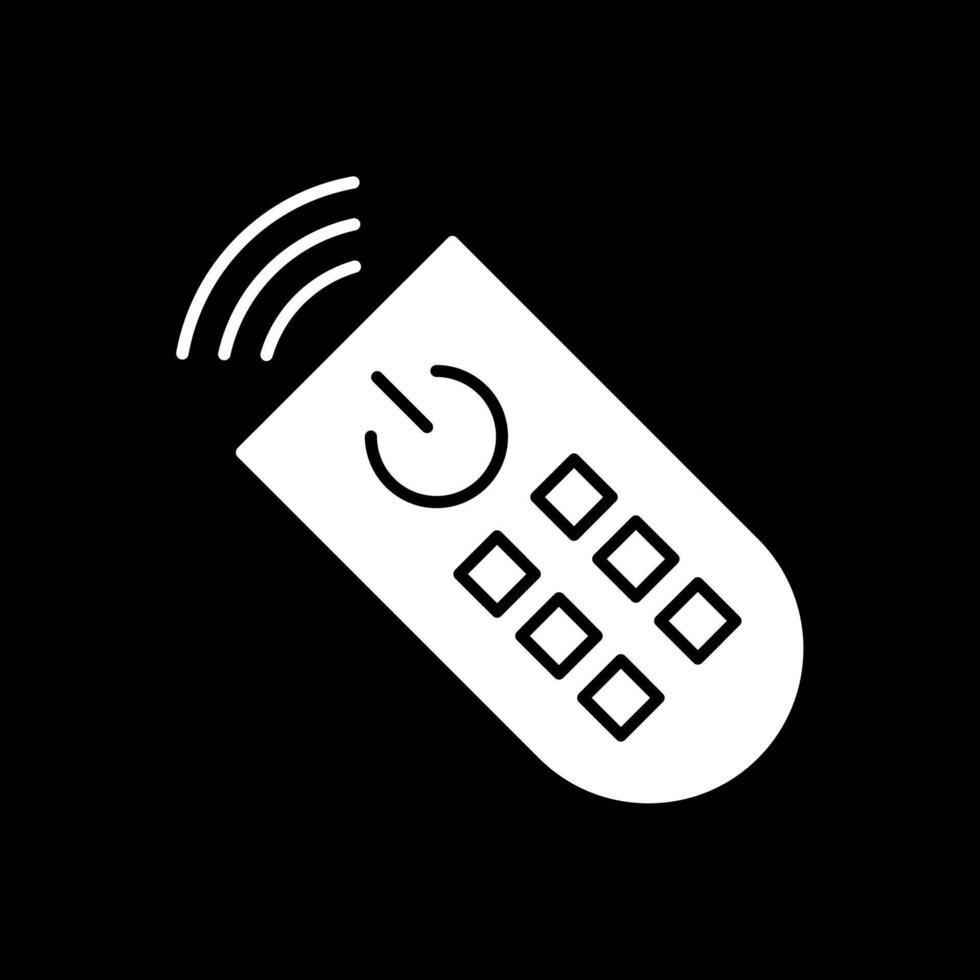Remote Control Glyph Inverted Icon vector