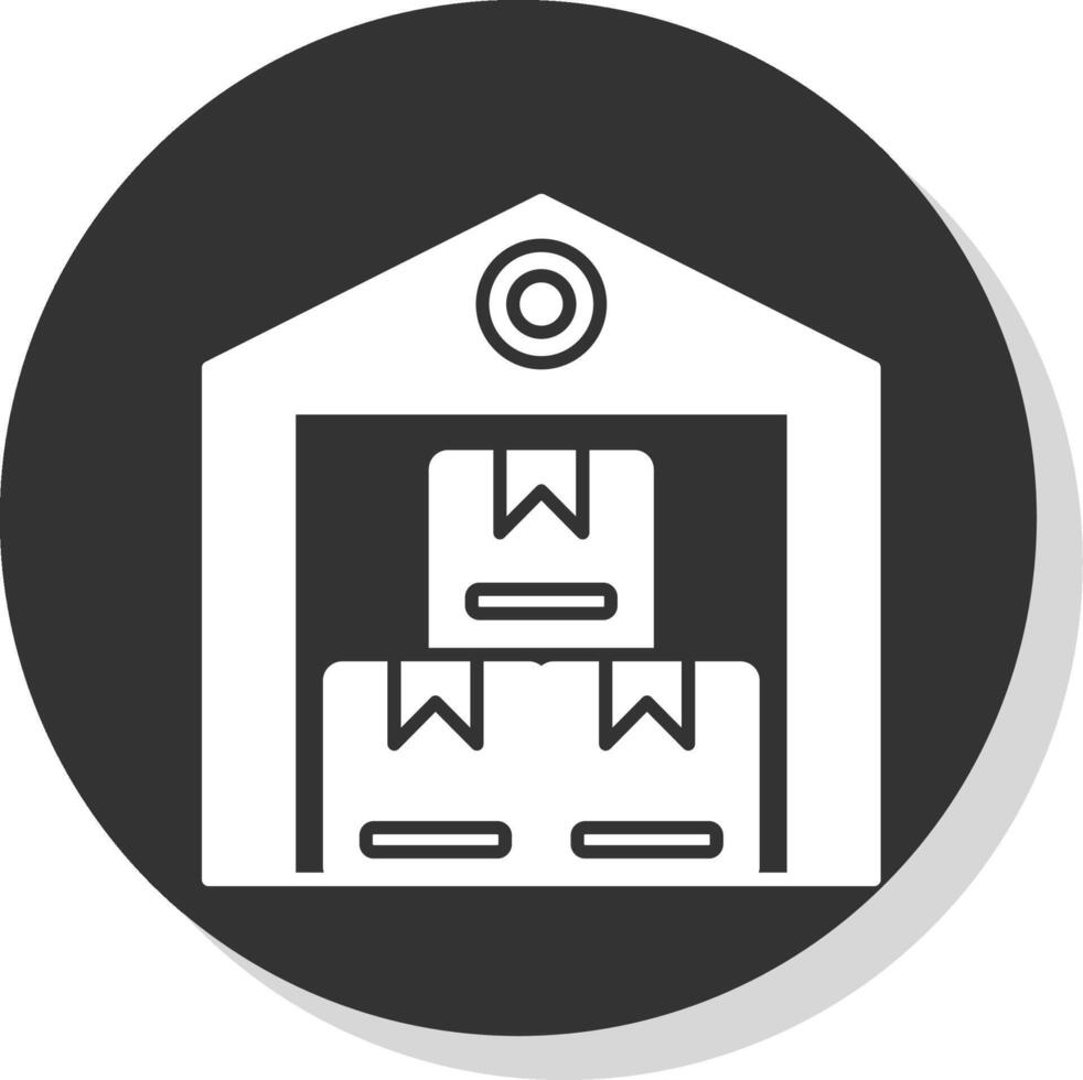 Warehouse Glyph Grey Circle Icon vector