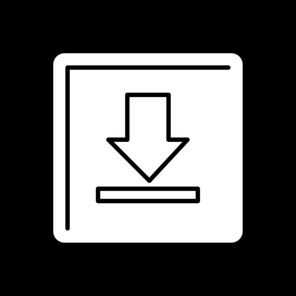 Down Arrow Glyph Inverted Icon vector