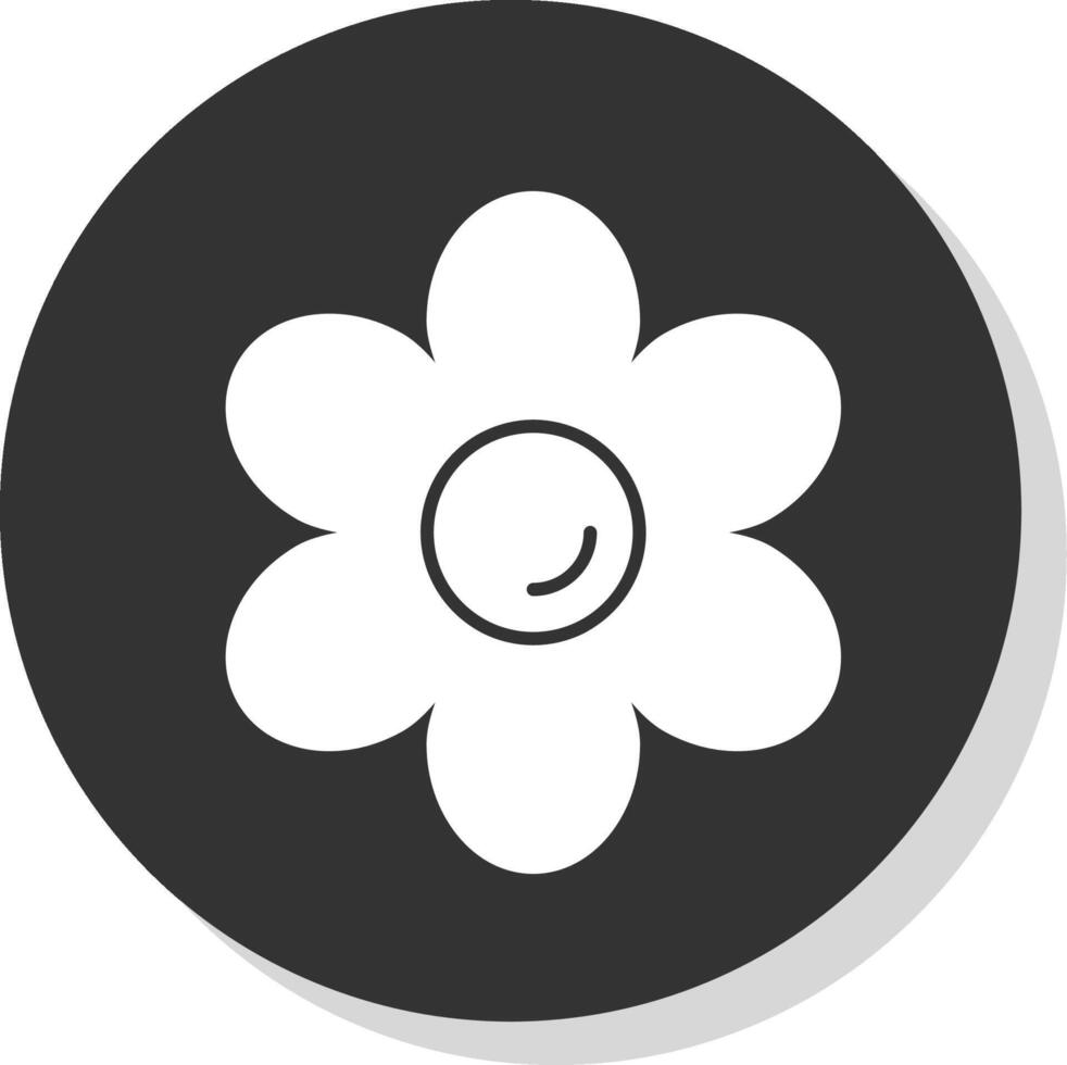 Daisy Glyph Grey Circle Icon vector