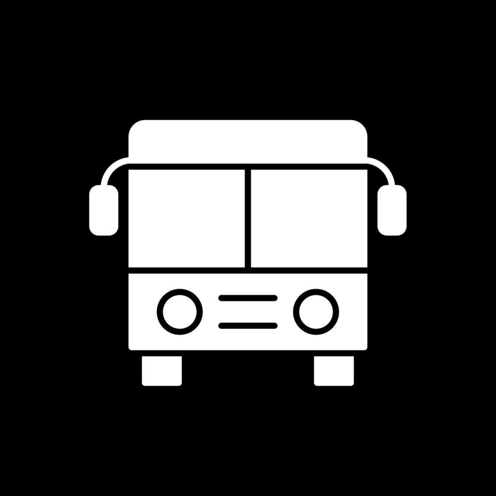 Bus Glyph Inverted Icon vector