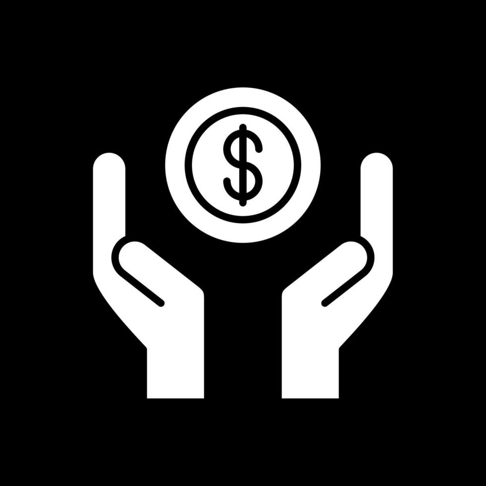Charity Glyph Inverted Icon vector