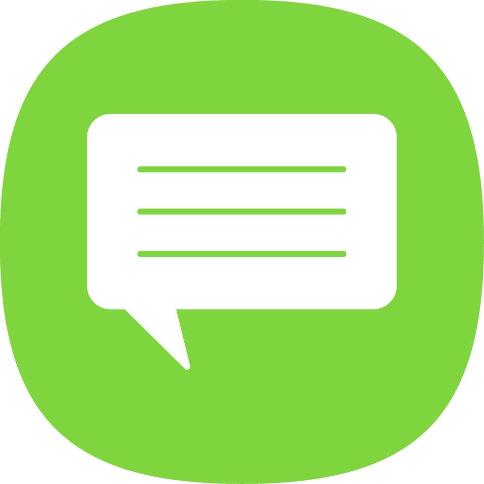 Chat Glyph Curve Icon vector