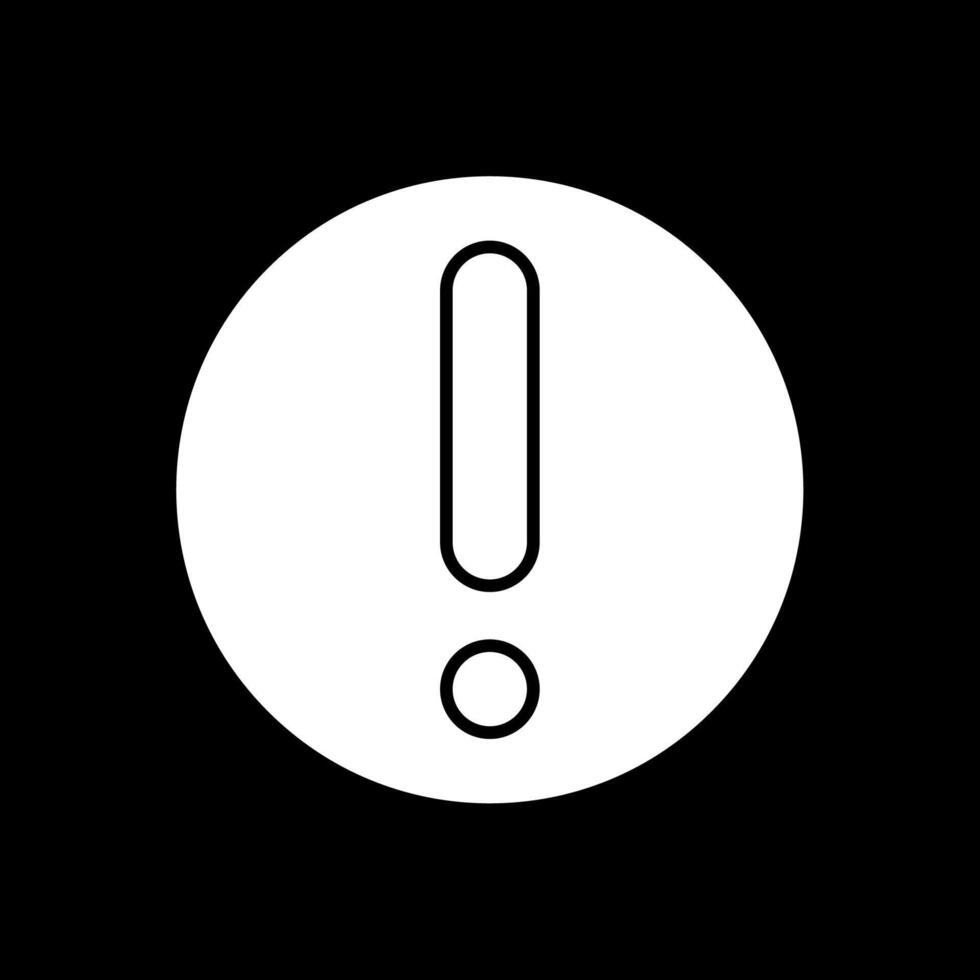 Exclamation Mark Glyph Inverted Icon vector