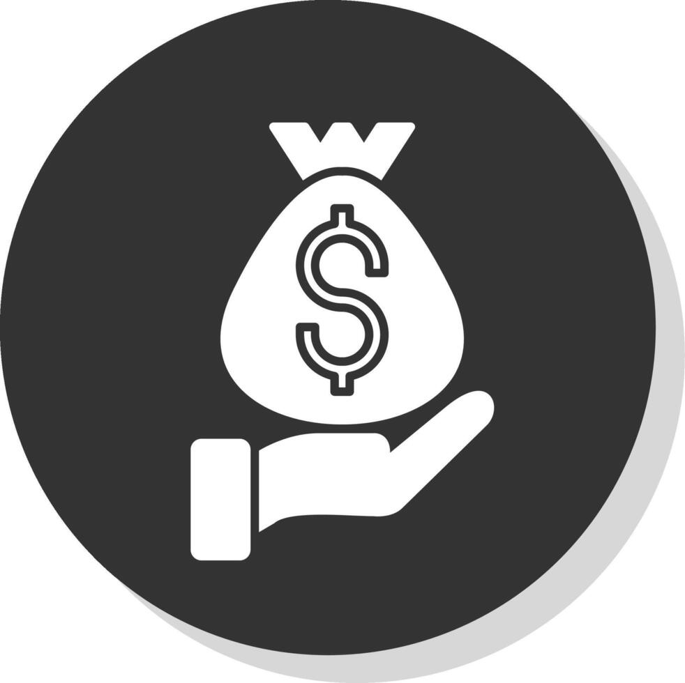 Money Bag Glyph Grey Circle Icon vector