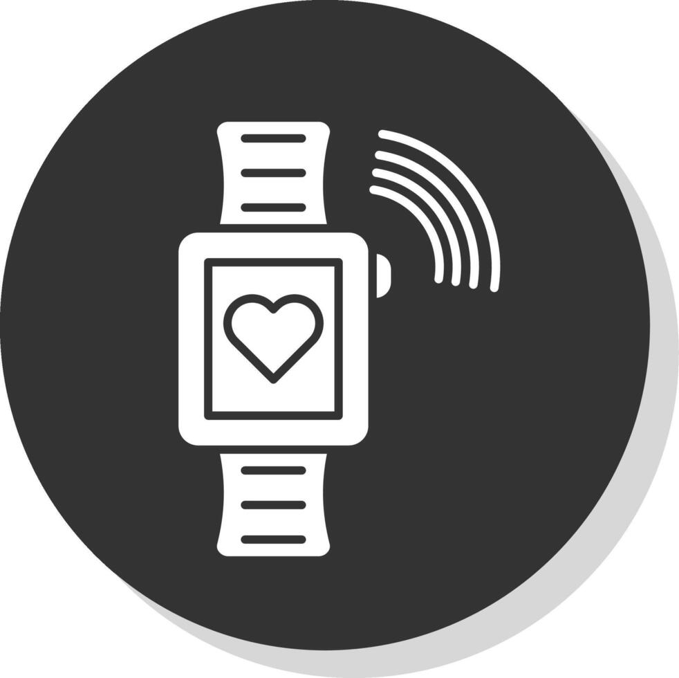 Smartwatch Glyph Grey Circle Icon vector