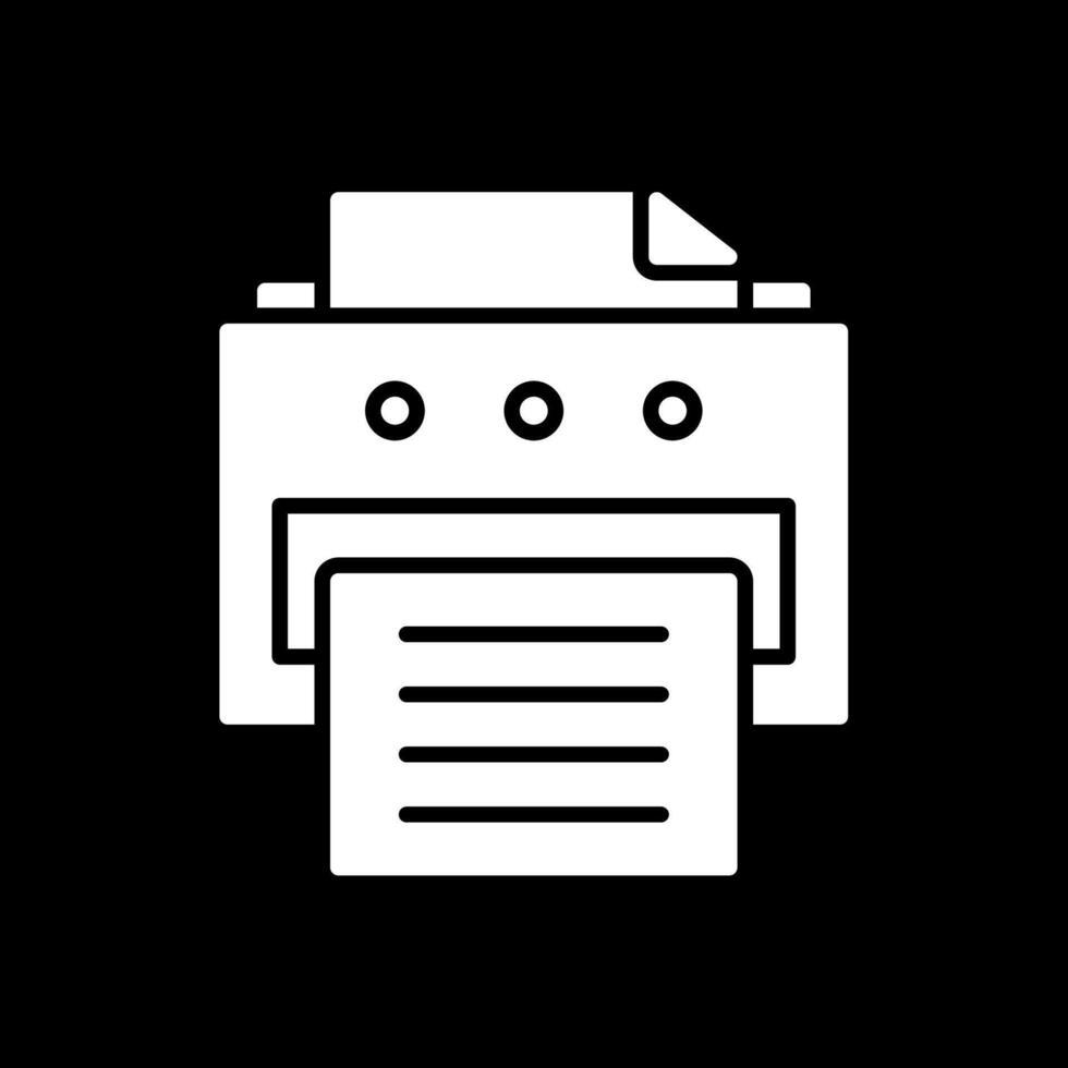 Printer Glyph Inverted Icon vector