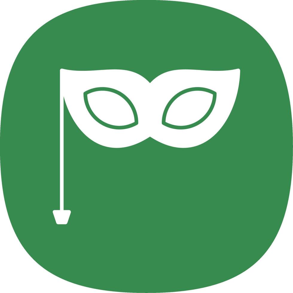 Carnival Mask Glyph Curve Icon vector