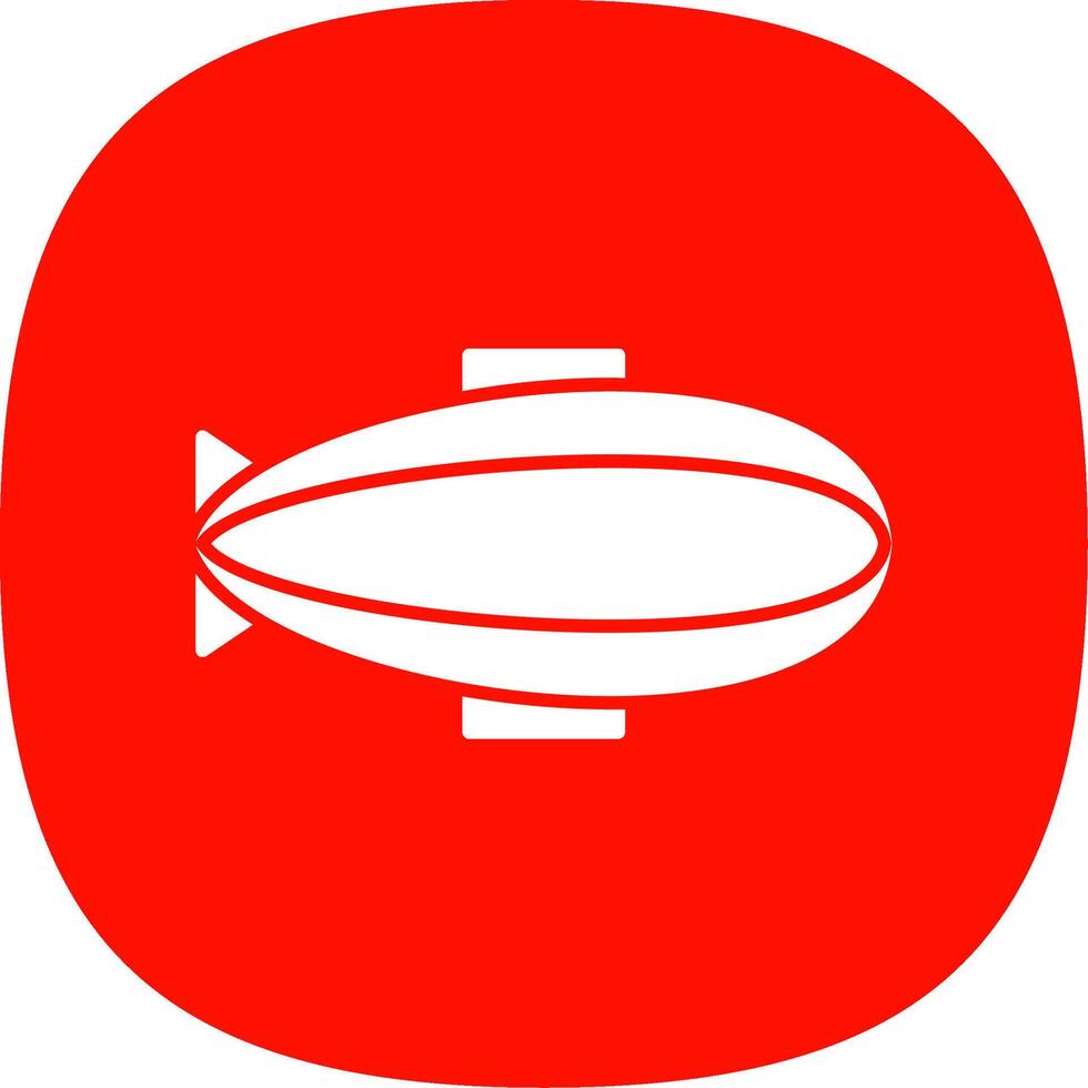 Zeppelin Glyph Curve Icon vector