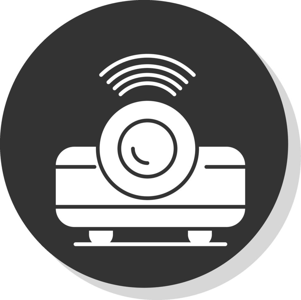 Movie Projector Glyph Grey Circle Icon vector