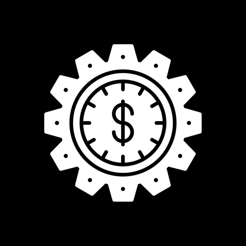 Time Is Money Glyph Inverted Icon vector