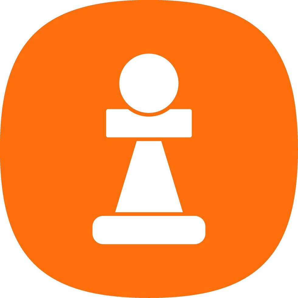 Pawn Glyph Curve Icon vector