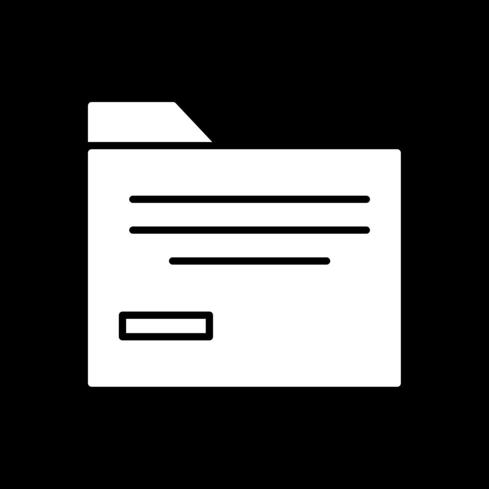 Folder Glyph Inverted Icon vector