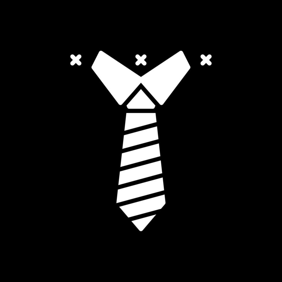 Tie Glyph Inverted Icon vector