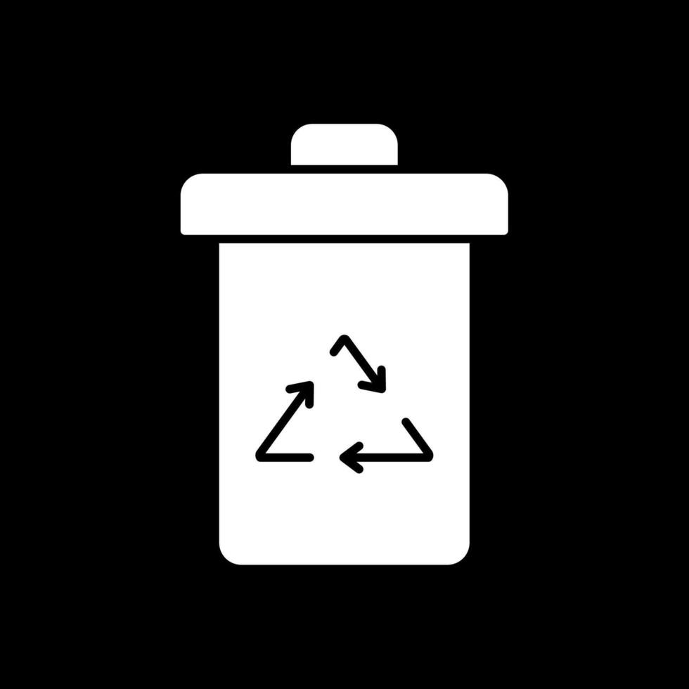 Garbage Glyph Inverted Icon vector