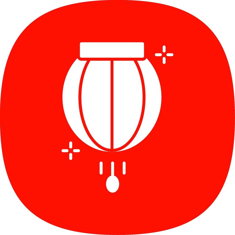 Lantern Glyph Curve Icon vector