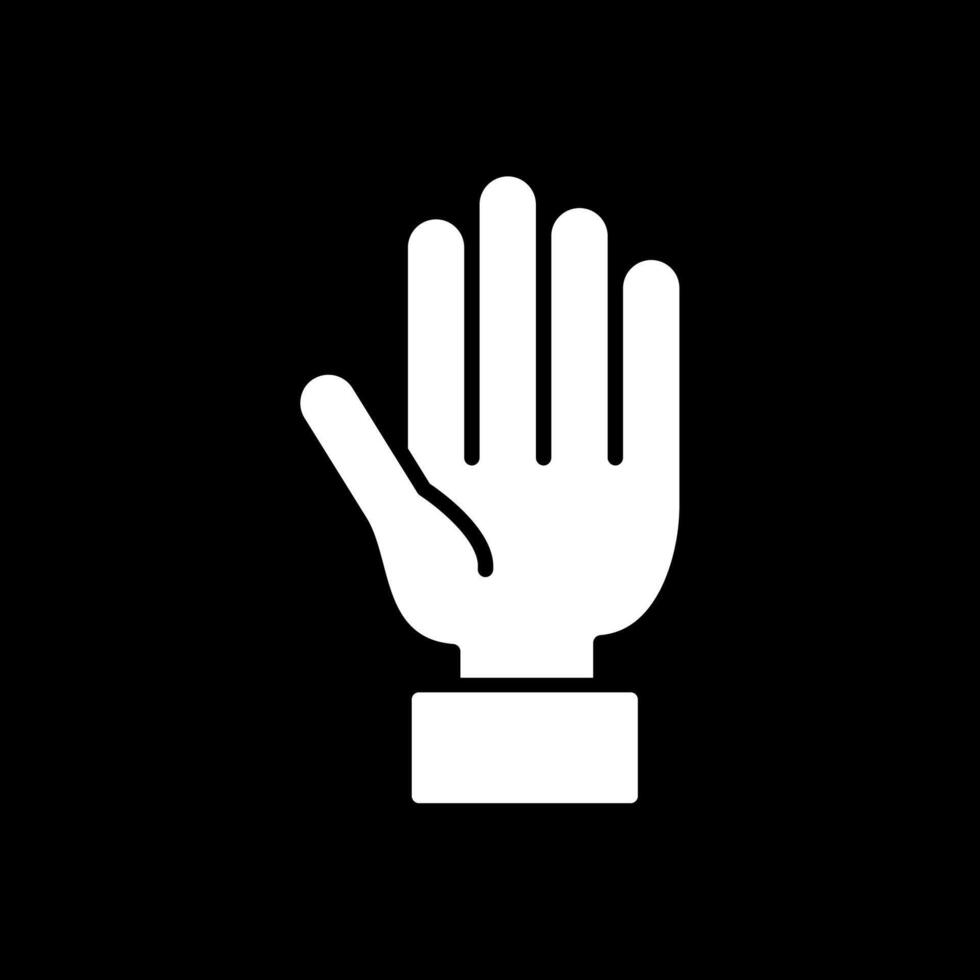 icono de glifo de mano invertido vector