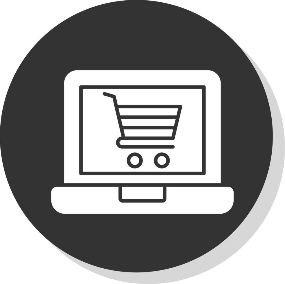 Online Shop Glyph Grey Circle Icon vector