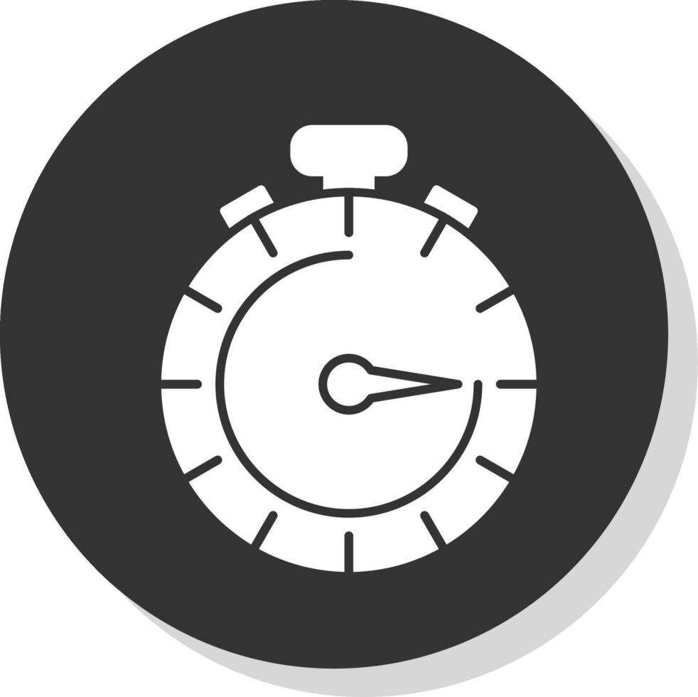 cronógrafo glifo gris circulo icono vector