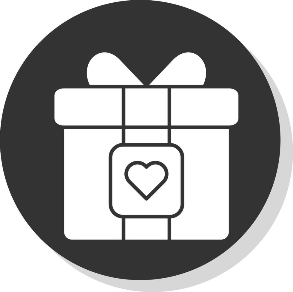 Gift Glyph Grey Circle Icon vector