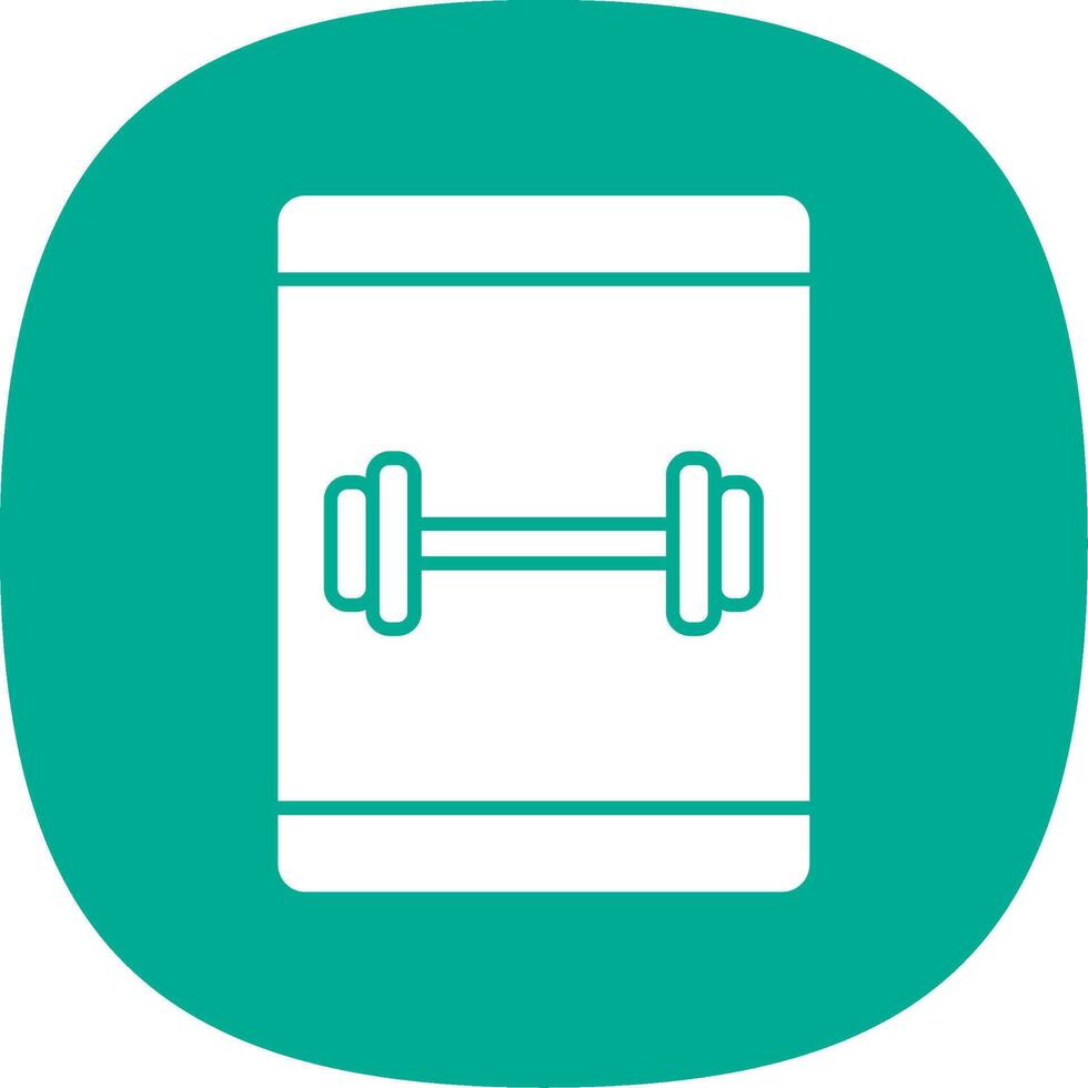 Online Workout Glyph Curve Icon vector