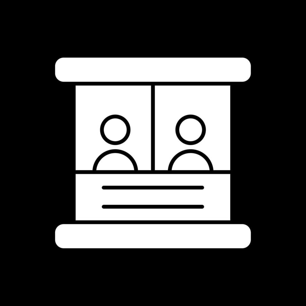 Ticket Box Glyph Inverted Icon vector