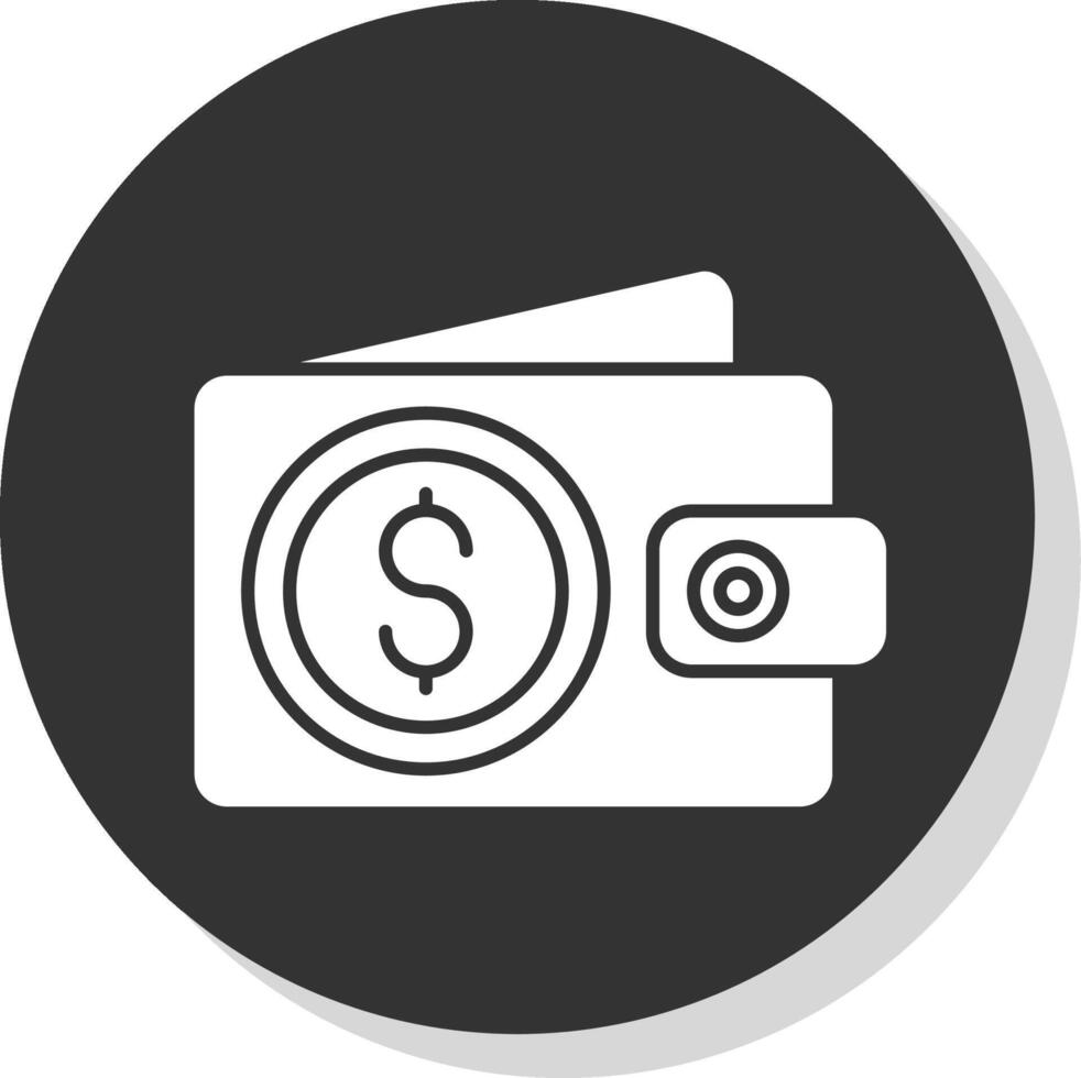 Wallet Glyph Grey Circle Icon vector