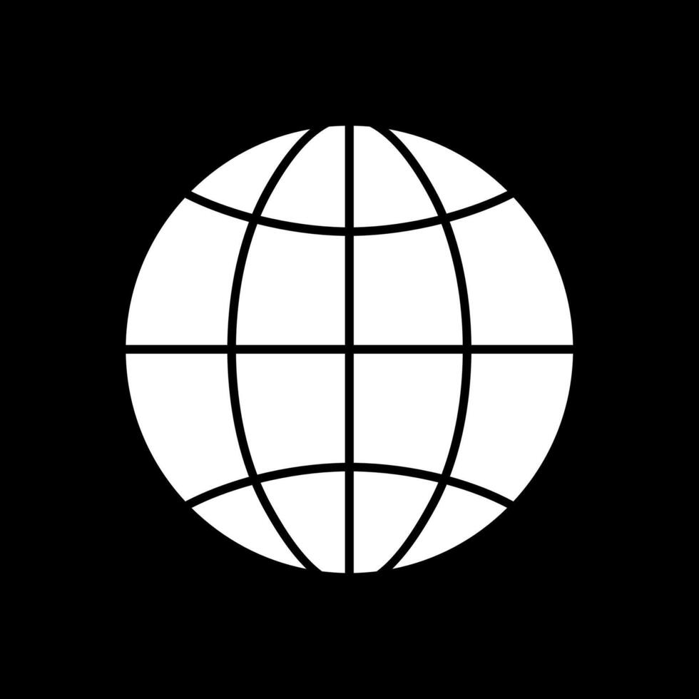 Worldwide Glyph Inverted Icon vector