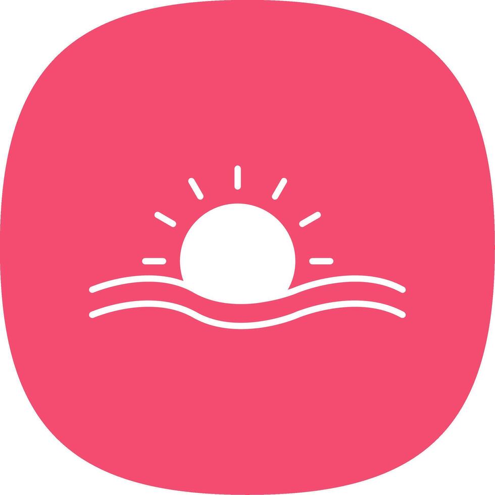 Sun Glyph Curve Icon vector