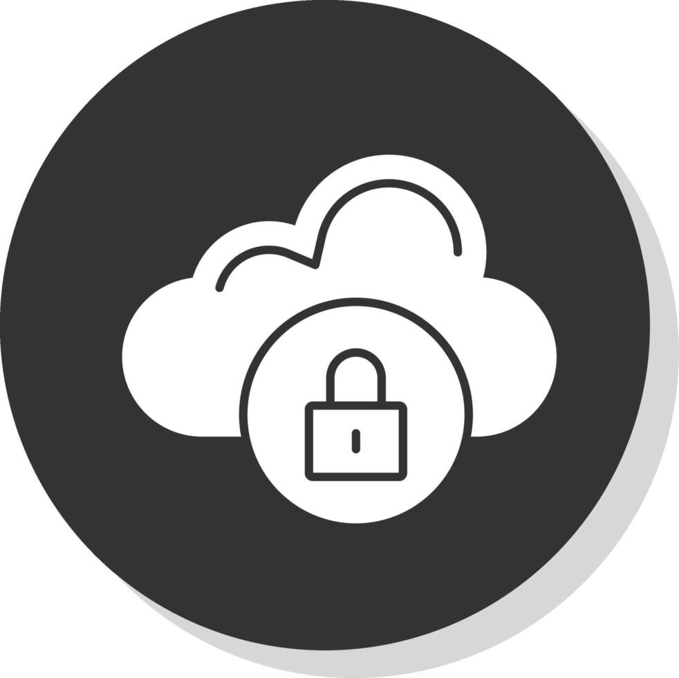 Cloud Glyph Grey Circle Icon vector