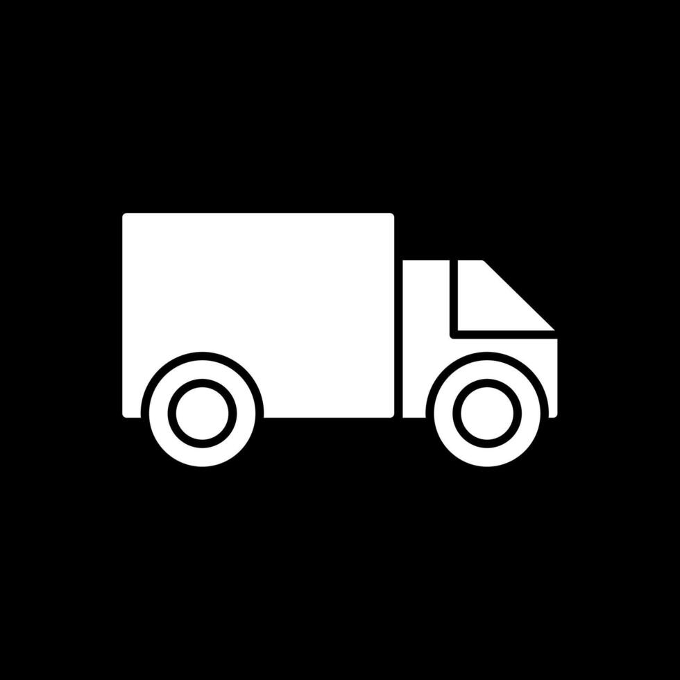 Cargo Van Glyph Inverted Icon vector