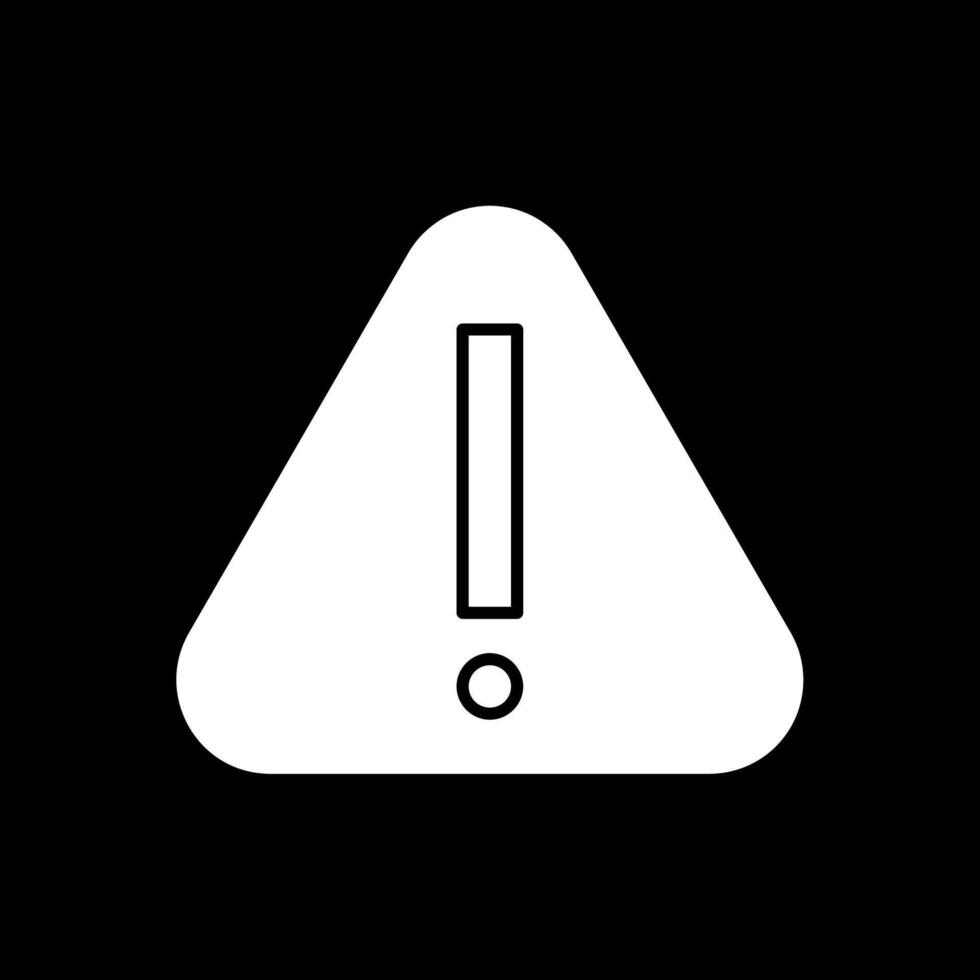 Warning Glyph Inverted Icon vector