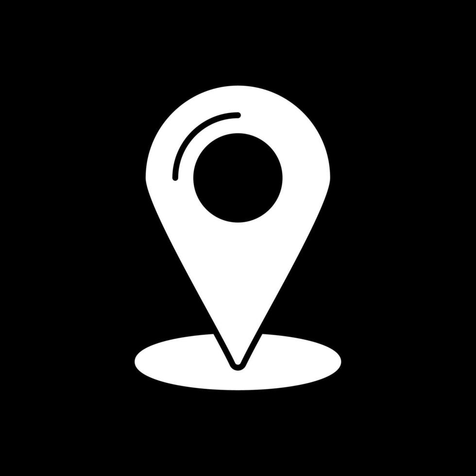Location Glyph Inverted Icon vector