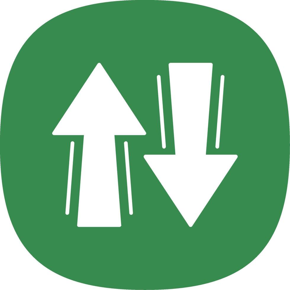 Sign Glyph Curve Icon vector